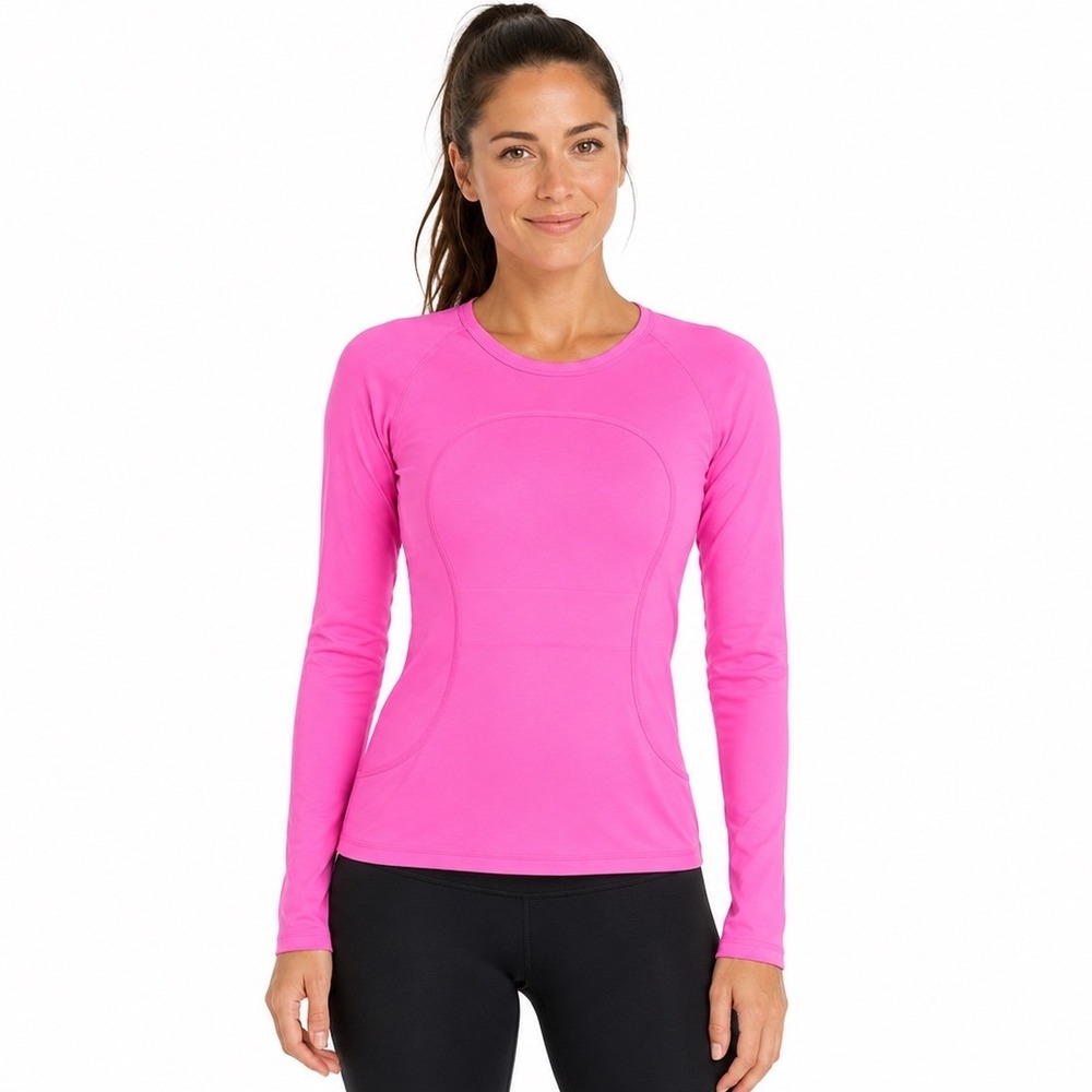 Lululemon Swiftly Tech Long Sleeve Crew Pink Shirt Size 10 Thumbholes Running
